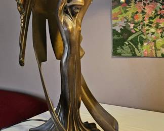 Art Nouveau "Flying Lady" table lamp by designer Peter Behrens.