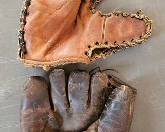 1930's & 40's baseball gloves.