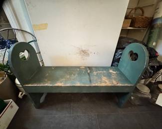 Primitive heart bench 