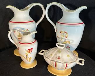 Waterford Great Room Formosa Pitchers and Small Covered Dish