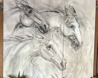Three Panel Galloping Wall Art