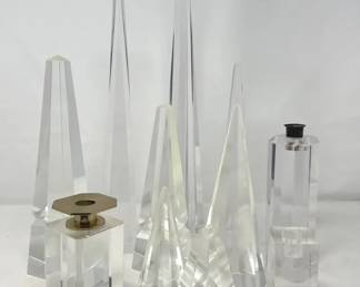 Crystal and Plexiglass Obelisks and Candleholders Collection