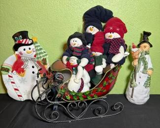 Fitz Floyd Frosty Friends Large Bowl Snowmen Decor
