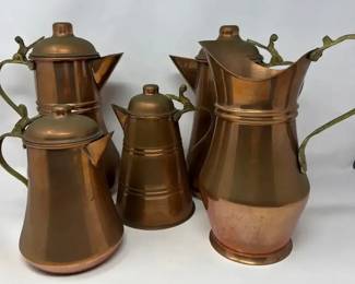 Vintage Copper Pitcher Kettles