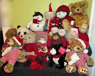 Cute Cuddly Christmas Including Belkie Bears, Dillards Trimmings, Animated Sleeping Santa, More