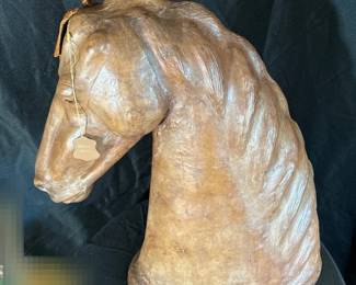 Leather Horse Head Sculpture