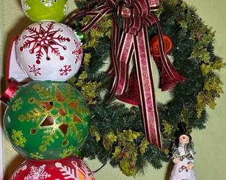 Home Accent Light Up Stacked Ornaments, Wreath, Snowman