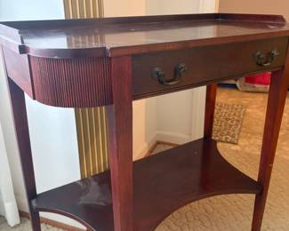 Gallery edge, top, reeded ends table