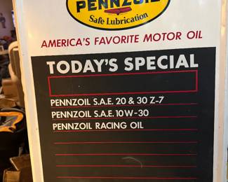 1960’s Pennzoil Menu Board