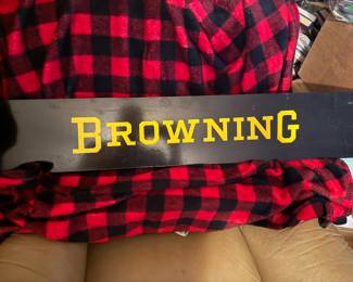Browning..1960’s signage from a sporting goods store. Apprx 5ft in length