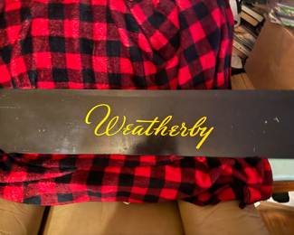 Weatherby..1960’s signage from a sporting goods store. Apprx 5 ft in length