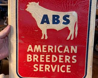 1950’s New Old Stock Metal Cow Farm Sign