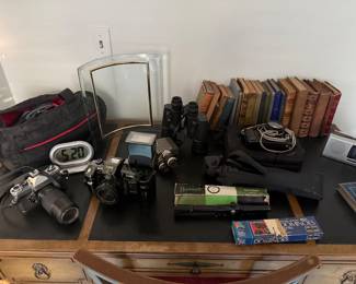 cameras / some old books