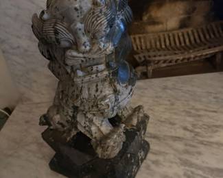 Pr of stone foo dogs