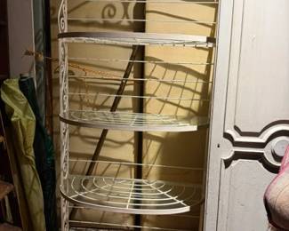 Iron bakers rack with glass shelves. 750.  sale price 375.