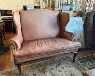 Ralph Lauren leather  love seat 