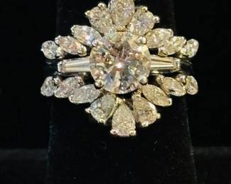 Diamond engagement ring with a diamond ring jacket. Marked down!  