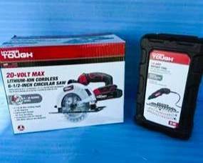 Lot #81 - Hyper Tough 20V Circular Saw, Rotary Tool Kit & Hardware