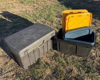 Lot #91 - Husky Storage Chest & Nested Plastic Totes with Lids