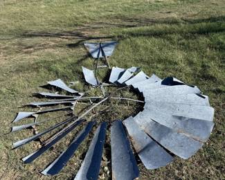 Lot #16 - Metal Windmill Wheel & Tail Assembly