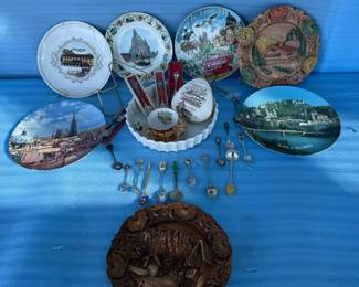 Lot #73 - European Travel Souvenirs: Plates, Collector Spoons & Austria Plaques