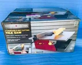 Lot #77 - Chicago Electric 7-Inch Portable Wet Tile Saw