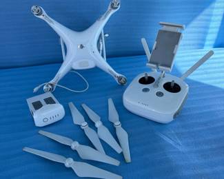 Lot #37 - DJI Phantom Camera Drone with Controller, Propellers & Carry Case
