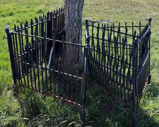 Lot #23 - Decorative Black Metal Fence Panels with Spear-Top Pickets