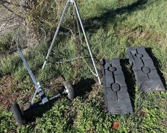 Lot #21 - Trailer Dolly, Metal Tripod Stand & RhinoRamps Pair