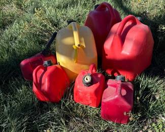 Lot #6 - Six Plastic Fuel Cans – Gasoline & Diesel Containers