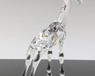 Swarovski Silver Crystal Giraffe Figurine with Box