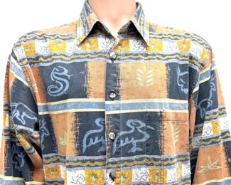 Vintage The Territory Ahead Men's Large Cotton Southwest Tribal Pattern Shirt