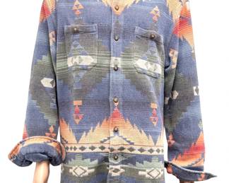 The Territory Ahead Vintage Southwestern Tapestry Cotton Jacket Shirt Men's XL