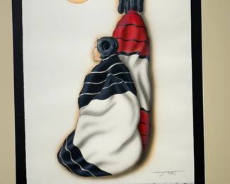 Bemic Nelson Yellowman Navajo Original Painting 1986 Native American Art