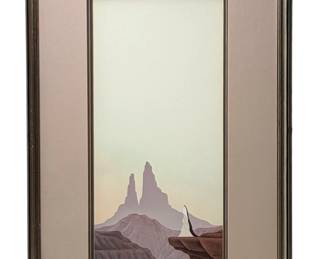 Bill Rabbit Original Painting Native American Cherokee Art Landscape Figure Signed