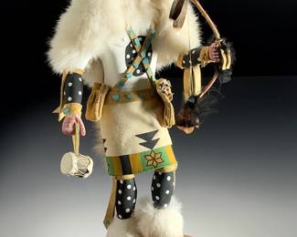 Hank Orr & Mosi Singing White Buffalo Dancer Kachina Doll Native American Art