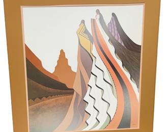 Bill Rabbit Signed Lithograph Going to Market Native American Art 391/600