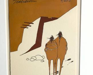 Bert Seabourn Signed Serigraph Southwest Love Framed Native American Art