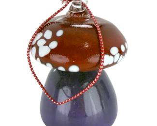 George Averbeck Art Glass Mushroom Ornament Fire on the Mountain Arizona 2010