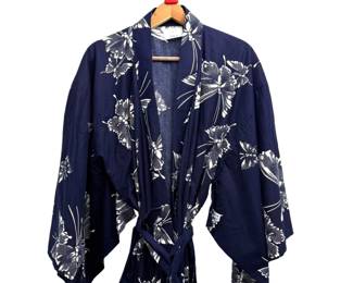 Vintage Japanese Cotton Yukata Kimono Robes - Lot of 3, Koi, Butterfly, Geo
