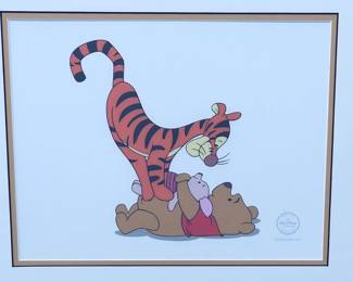 Disney Winnie the Pooh "Tigger Tackle" Limited Edition Sericel Framed COA