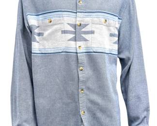 Vintage The Territory Ahead Southwestern Chambray Shirt Mens L Blue Cotton