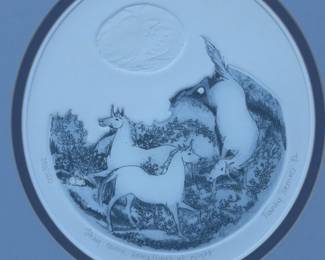 Nancy Tiemec Signed Lithograph Forest Fantasy Unicorn Art Print Framed 333/350