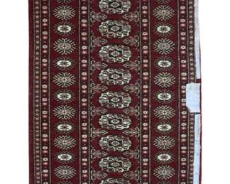 Hand-Knotted Pakistani Bokhara Wool Rug Runner - 8ft Crimson Red