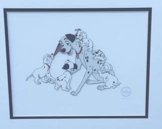 Disney 101 Dalmatians Reunited with Pongo Limited Edition Serigraph Cel Framed