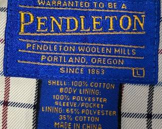Pendleton Vintage Canvas Chore Jacket Blazer Tan Cotton Corduroy Trim Size L
