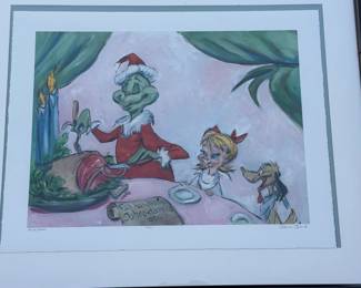 Chuck Jones Signed Grinch 'Fah-Hoo Damoos' Ltd Ed Giclée 55/200 w/ COA