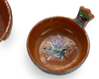 Vintage Mexican Folk Art Nesting Cazuela Bowls - Set of 3 Hand-Painted Clay