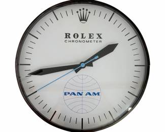 Vintage Rolex Pan Am Dealer Wall Clock Hanover Mfg c.1960s RARE