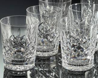 Set of 8 Waterford Crystal Lismore Double Old Fashioned Glasses Tall DOF